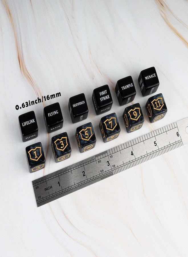 LAMJAM 48 Pcs Abilities Keywords Counter Dice Black Shield MTG Dice Counters Bulk Buff Tokens D6 Dice Set for Magic The Gathering, MTG, TCG, Card Games Accessories - Image 3